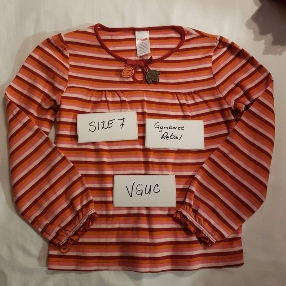 Gymboree girls Harvest Leaves shirt size 7